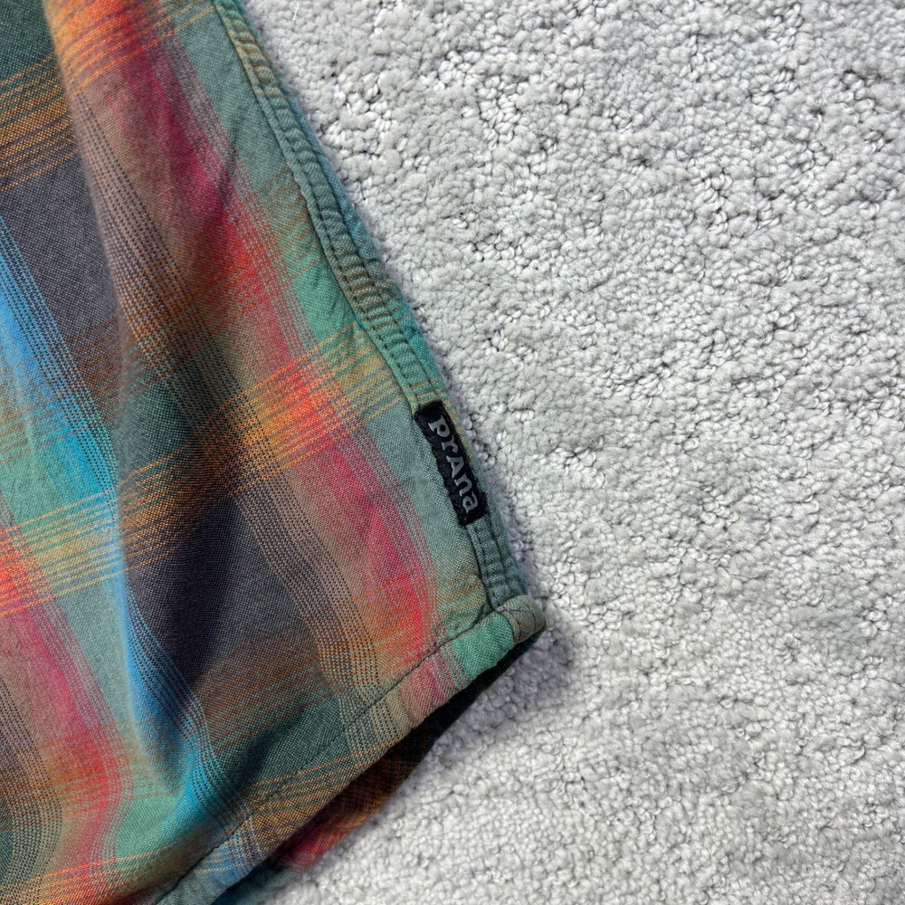 Prana Flannel Shirt Mens Large Plaid Organic Cotton Waffle Lined Shacket Asylum - Picture 6 of 16